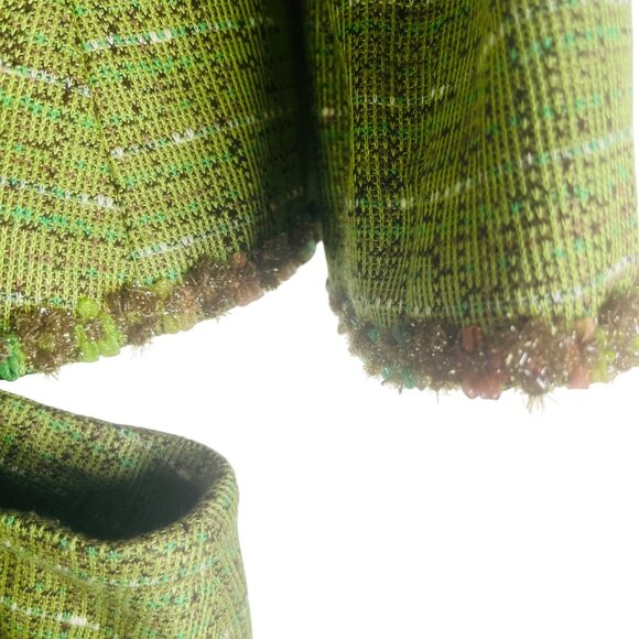 Isabel & Nina Green Tweed Womens Skirt Suit Set Size 16 - Picture 6 of 16